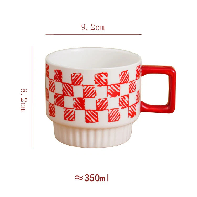 Afralia™ Minimalist Porcelain Stacking Mugs Set for Coffee, Tea, Juice, and More