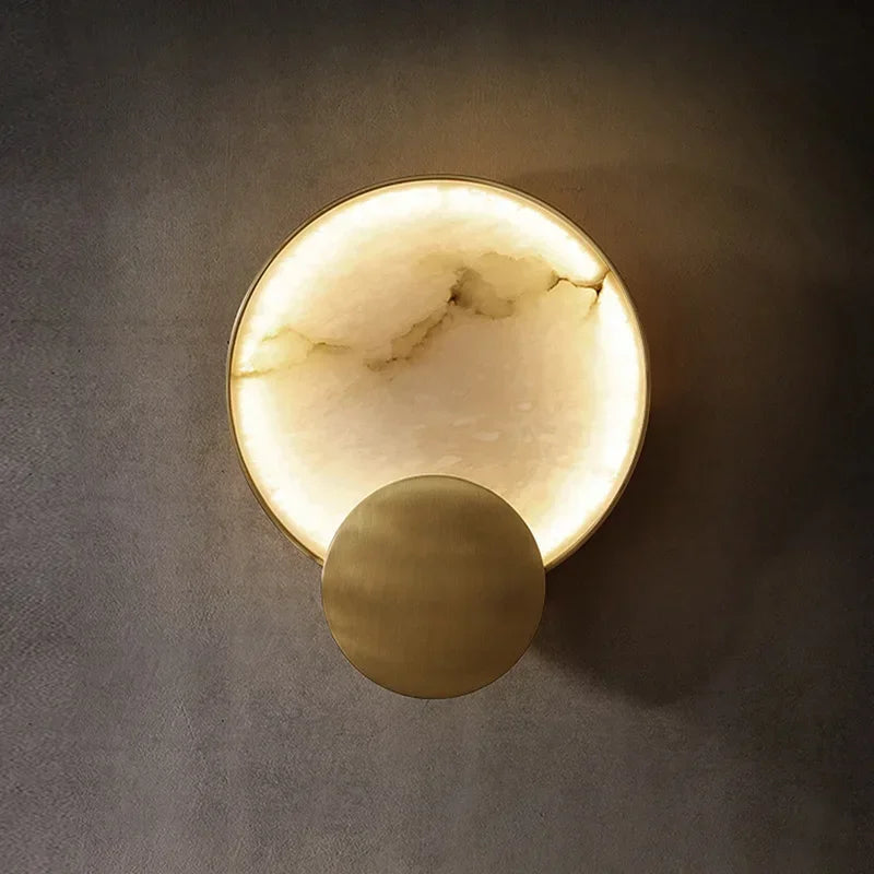 Afralia™ Marble Copper Wall Lamp: Modern High-Grade Indoor LED Lighting for Home Decor