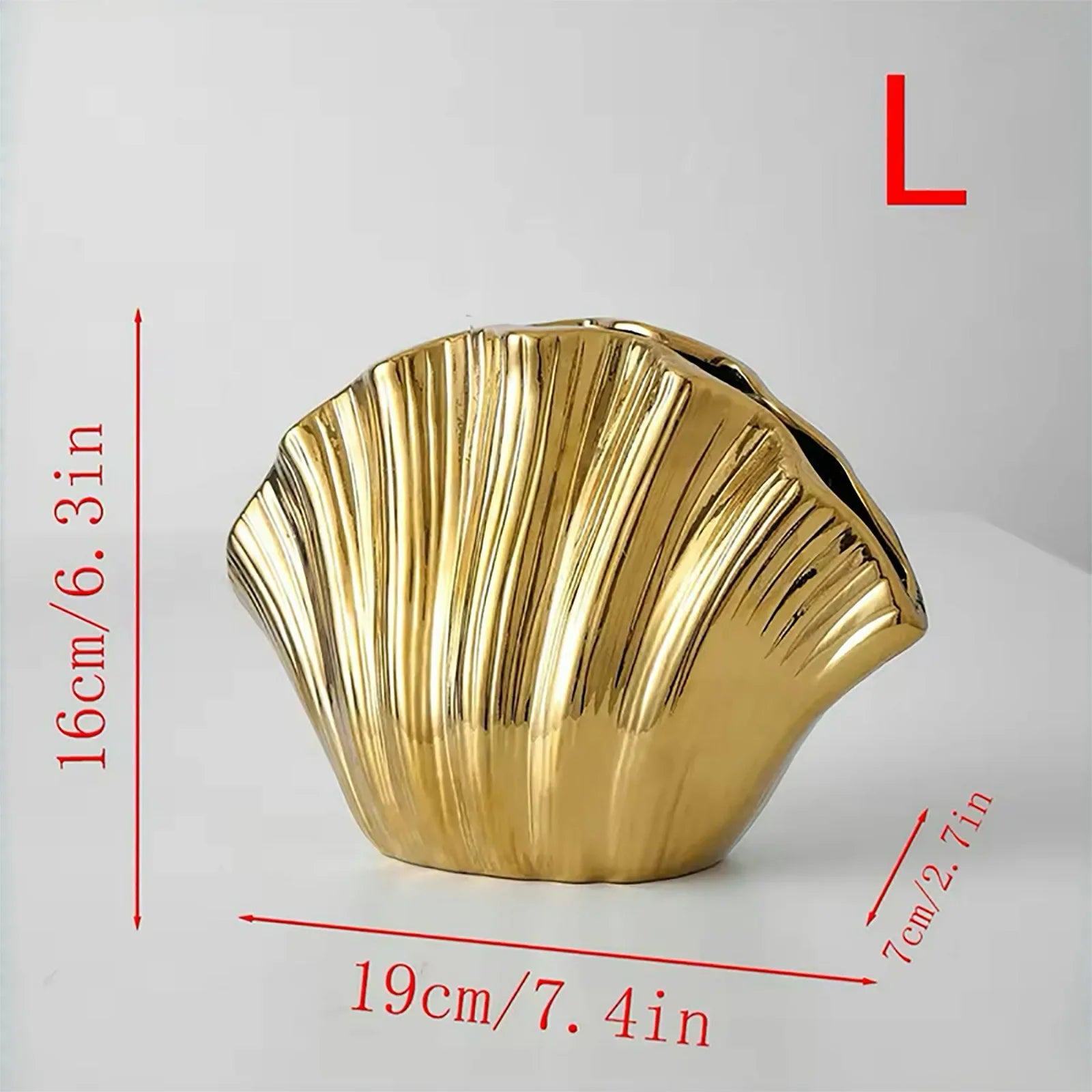 Afralia™ Gradient Shell Ceramic Vase | Colorful Flowerpot Home Decor & Accessories