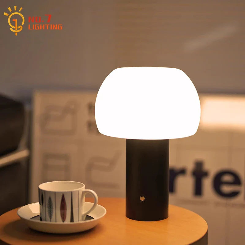 Afralia™ Atmosphere Mushroom Table Lamp Touch Dimming USB Charging Desk Light