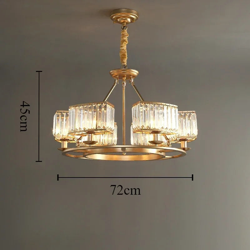 Afralia™ Crystal Pendant Chandelier Light for Living Room Hall Dining Bedroom