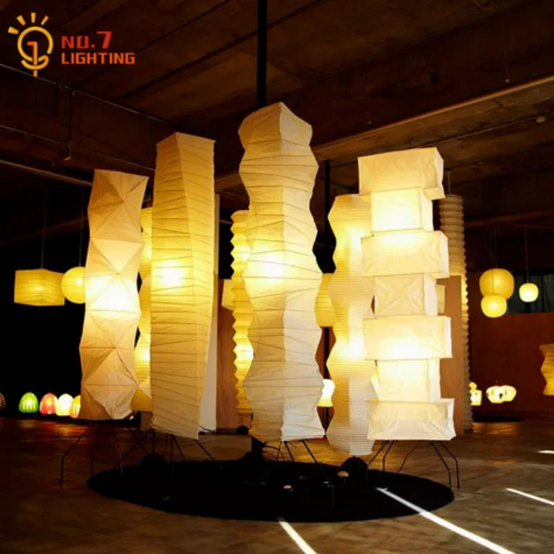 Afralia™ Rice Paper LED Floor Lamp, Japanese Vintage Style for Bedroom and Living Room