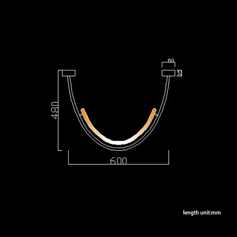 Afralia™ Long Curve Ceiling Chandelier for Modern Living Room and Villa Decor