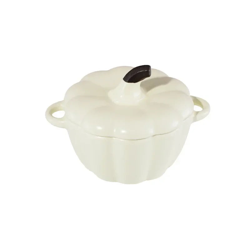 Afralia™ Pumpkin Ceramic Soup Bowl | Solid Color Tableware for Restaurant and Home