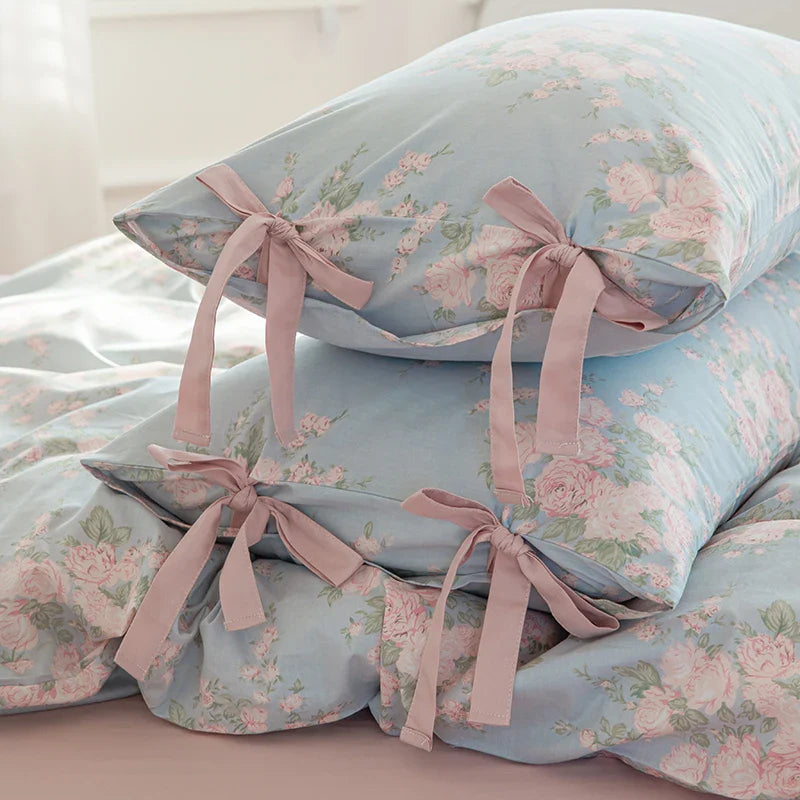 Afralia™ Floral Cotton Bedding Set - Single to King Sizes - Duvet Cover, Sheet, Pillowcases