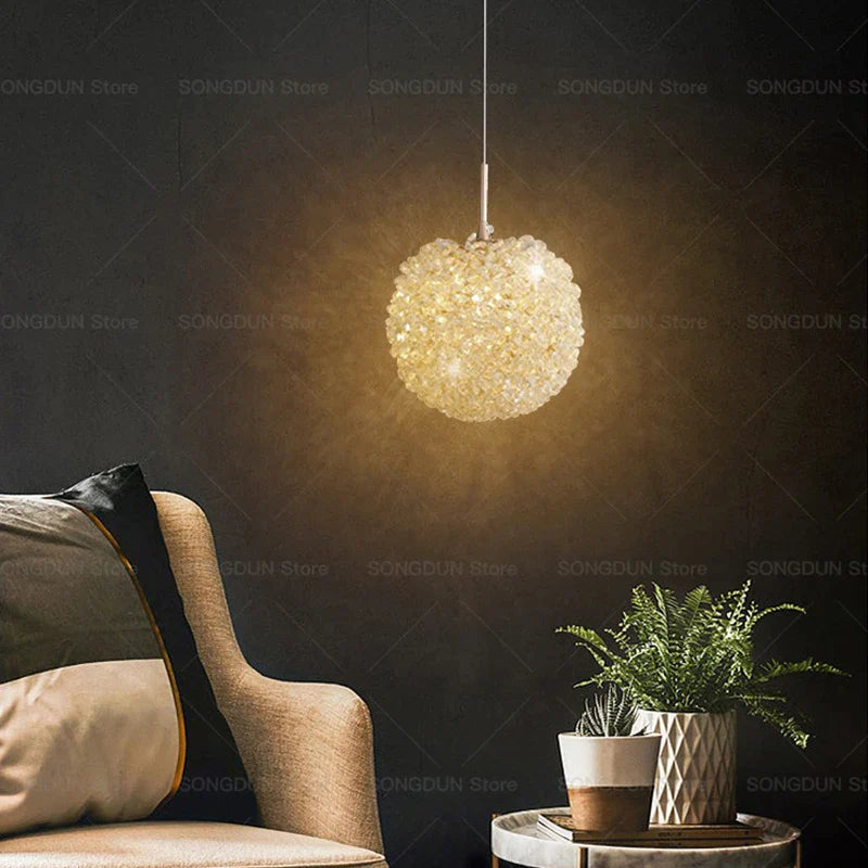 Afralia™ Crystal Round Room Chandelier - Elegant & Romantic Lighting for Modern Bedside Décor