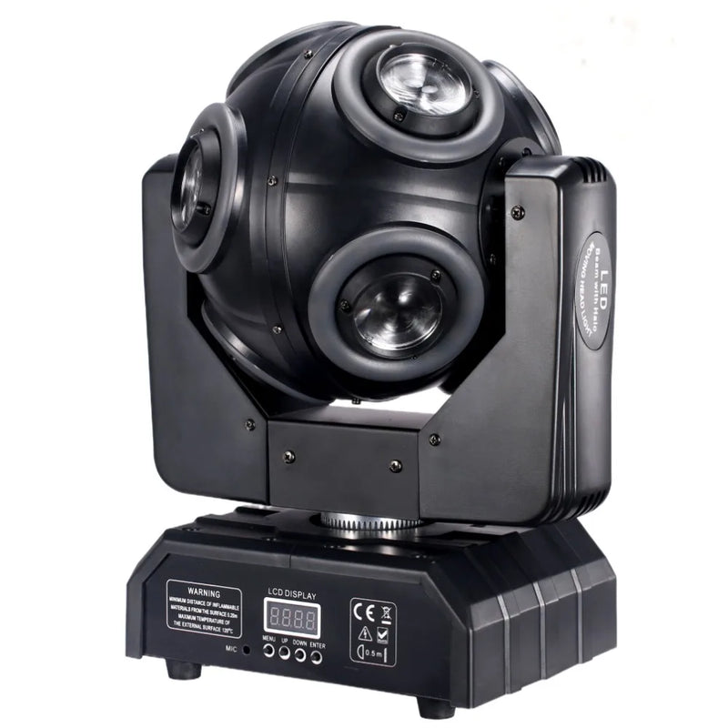 Afralia™ 8x15W Moving Head Beam Light with Halo, RGBW LED DJ Stage, DMX 512 Sound Activate