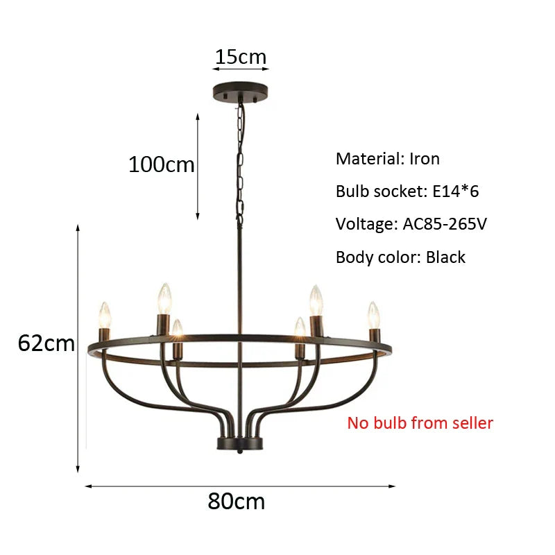 Afralia™ Industrial Chandelier Light: Retro Iron Pendant Lamp for Living Room, Kitchen, Restaurant