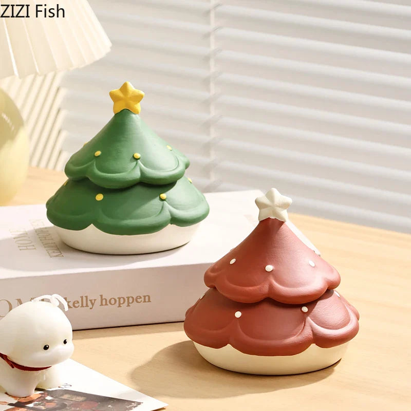 Afralia™ Christmas Tree Ceramic Ashtray – Creative Office Desktop Weed Ash Tray Gift