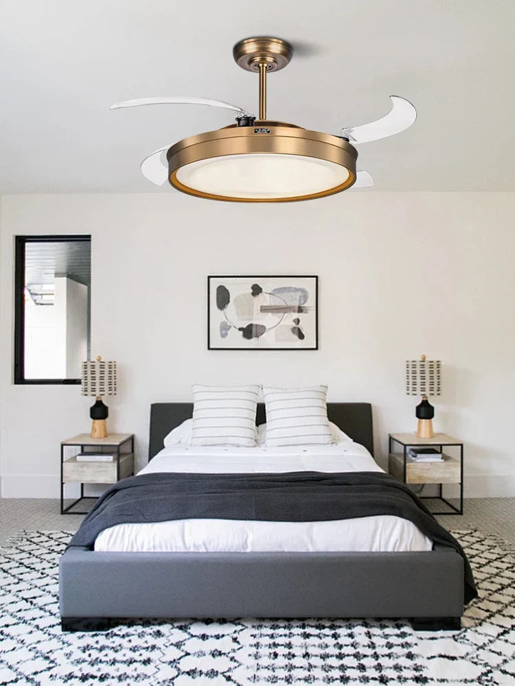 Afralia™ Modern LED Ceiling Fan Light with Powerful Wind for Bedroom and Living Space