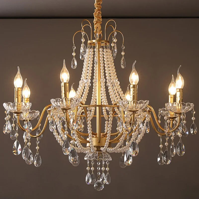 Afralia™ Luxury Crystal Pendant Chandelier for Living Room - Ceiling Light Elegant Suspension Lamp