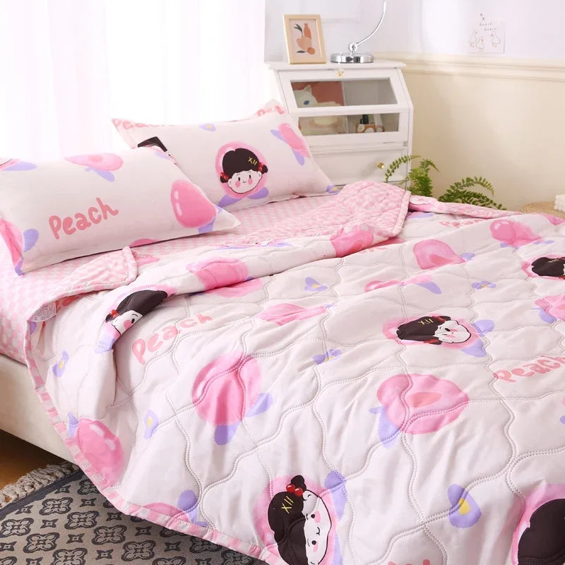 Afralia™ Bear Quilt & Pillowcase Set - Soft & Breathable Summer Bedding