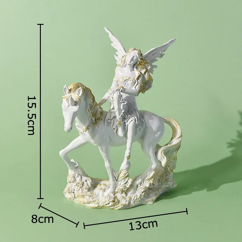 Afralia™ Flower Angel Resin Sculpture Desk Decoration Artwork Ornament