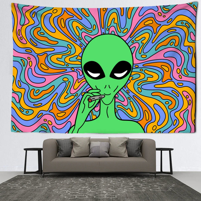 Afralia™ Psychedelic Alien Tapestry Wall Hanging Abstract Hippie Boho Dorm Home Decor