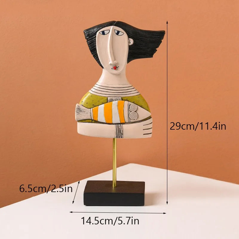 Afralia™ Abstract People Statue Figure for Living Room Office Decor