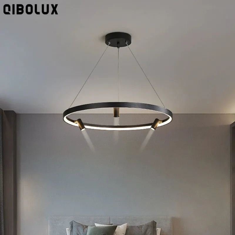 Afralia™ Nordic Black LED Pendant Lights for Home Decor - 80x10cm