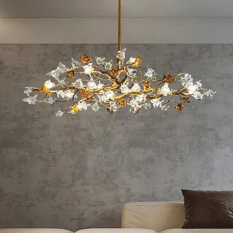 Afralia™ Copper Branch Pendant Chandelier for Luxury Living Room & Restaurant