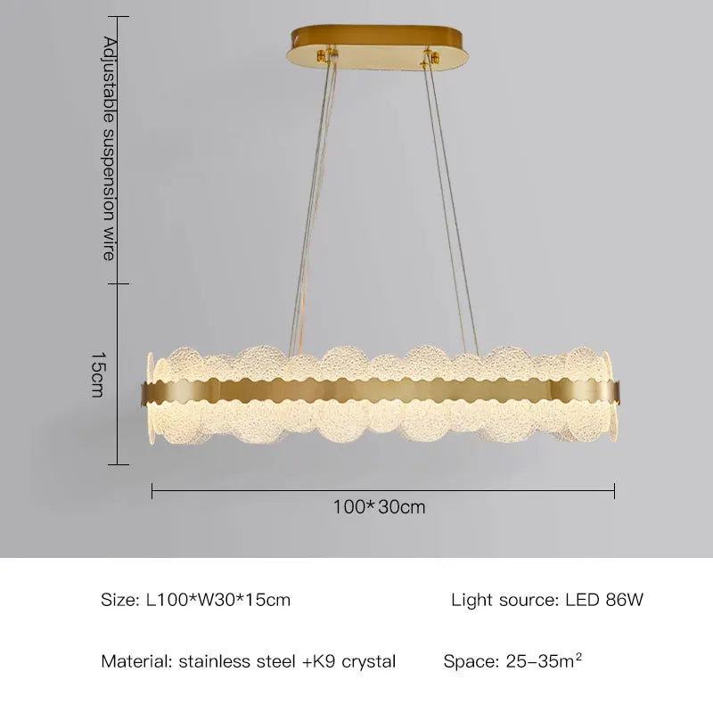 Crystal Starlight Chandelier by Afralia™ - Elegant Stainless Steel Pendant Light for Living Room & Kitchen
