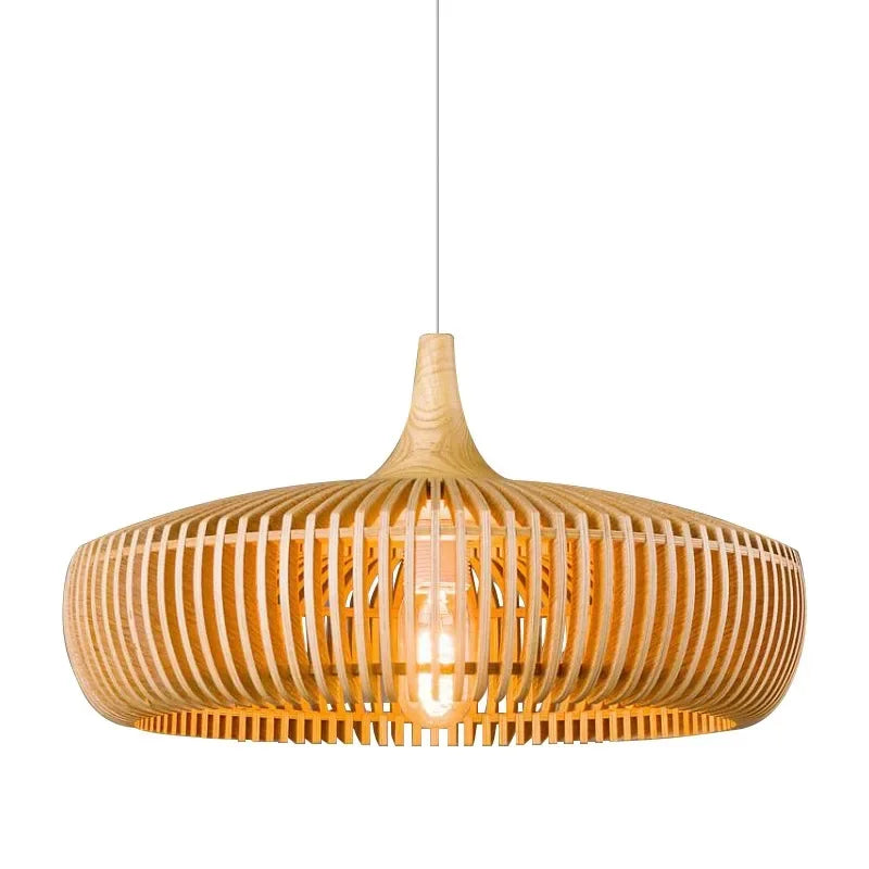 Afralia™ Wood LED Pendant Chandelier for Modern Home Decor and Kitchen Lighting