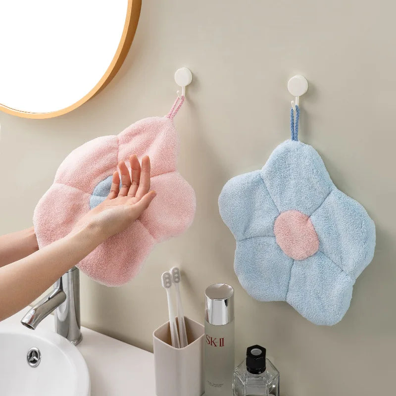 Afralia™ Coral Fleece Hand Towels: Thick, Breathable, Super Absorbent Dishcloth for Kitchen & Bathroom