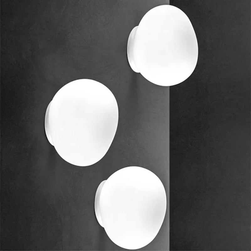 Afralia™ Glass Egg Wall Sconces Lamp Ceiling Light with E27 Led Bulb