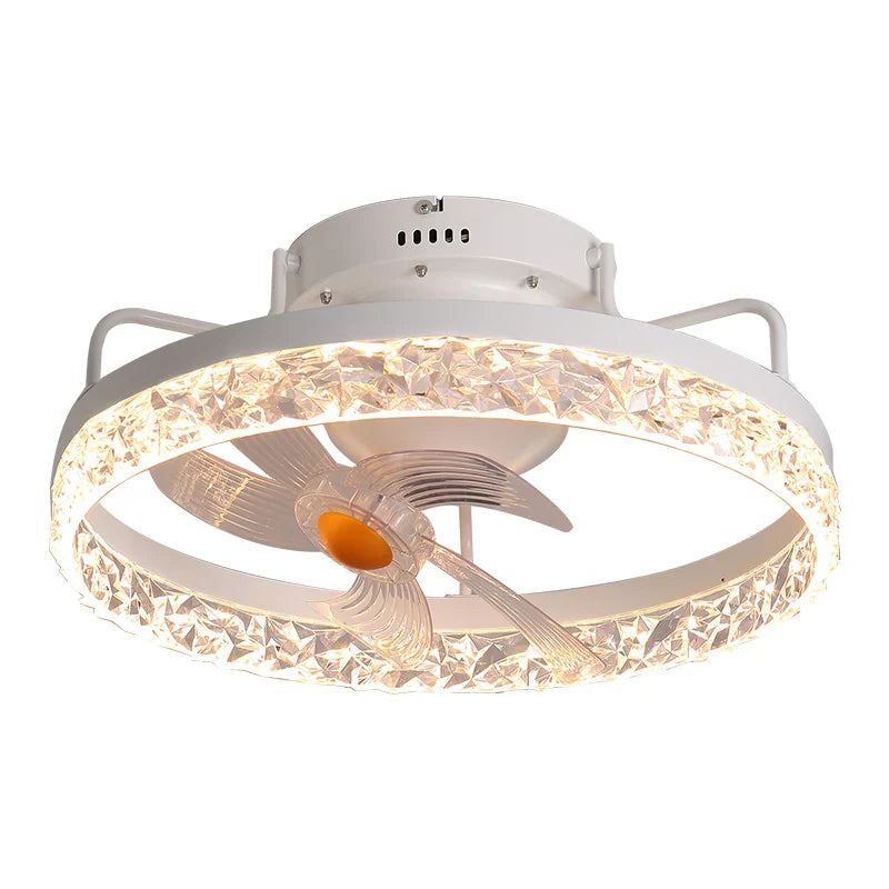 Afralia™ Modern Round Ceiling Fan Chandelier for Living Room and Bedroom.