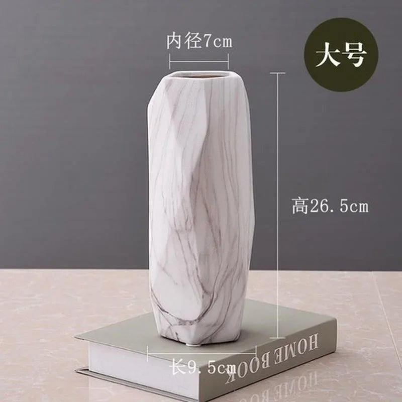 Afralia™ Marble Ceramic Vase: Elegant Nordic Design for Home Decor and Dining Table