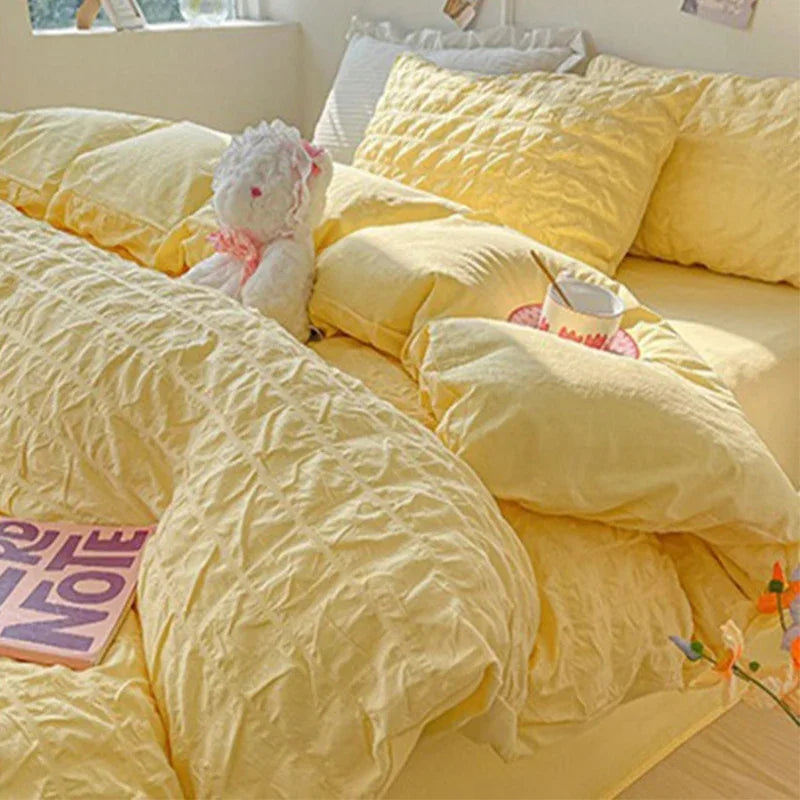 Afralia™ Plush Winter Quilt Set - Cozy Bedding in Solid Colors & Plaid