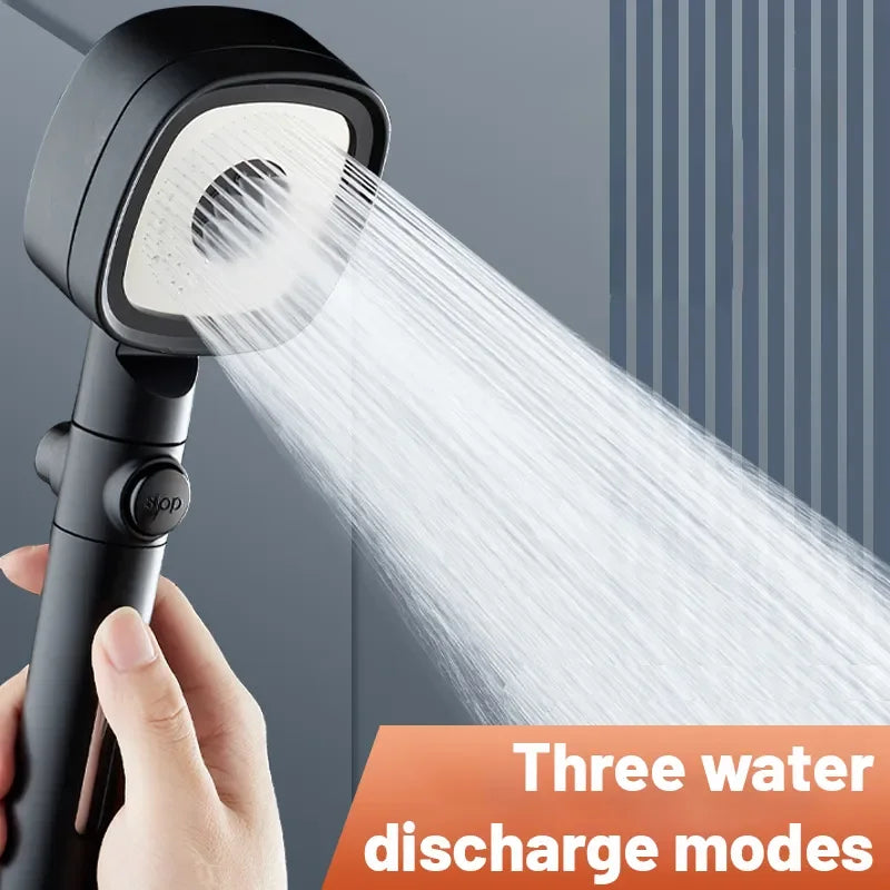 Afralia™ High-Pressure Shower Head with 3 Modes, Hose, and Holder for Hard Water - Adjustable Booster Filter