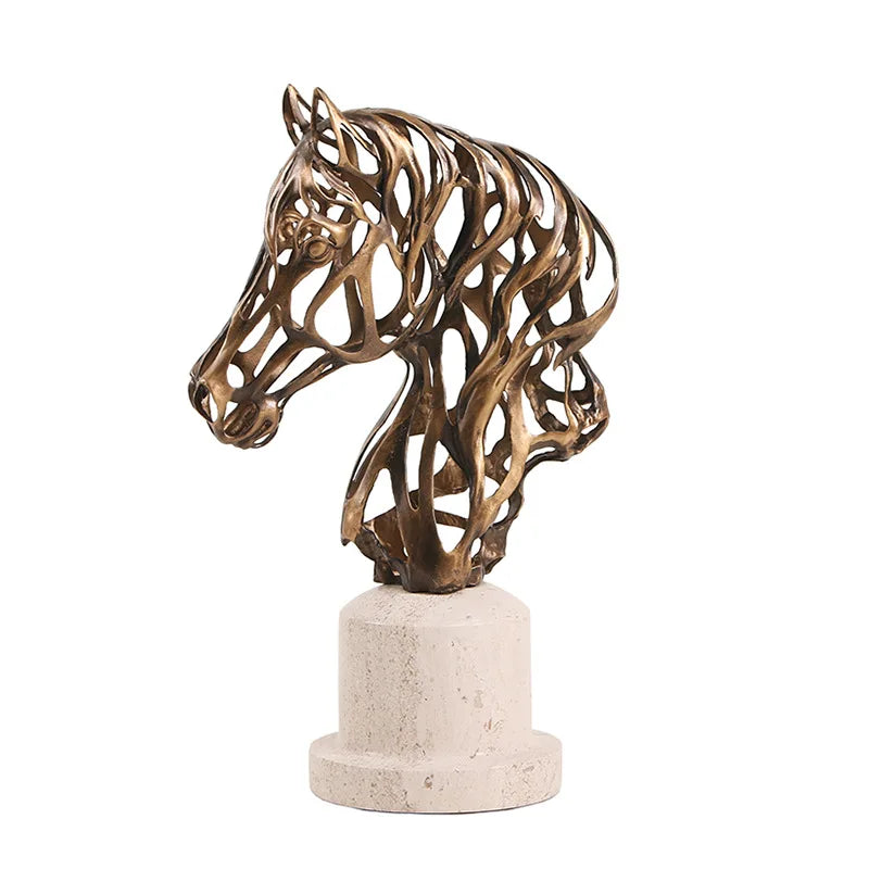 Afralia™ Leopard Metal Horse Decoration for Study Office, Living Room Crafts & Home Decor