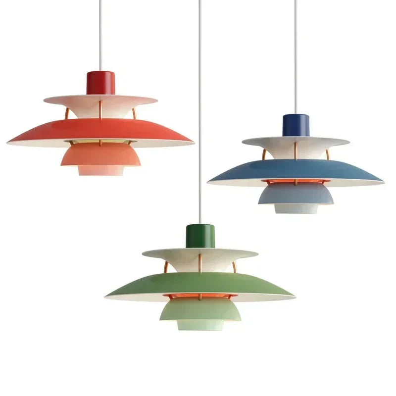 Afralia™ Nordic Multicolour Aluminum Pendant Chandelier for Dinning Room and Bedroom