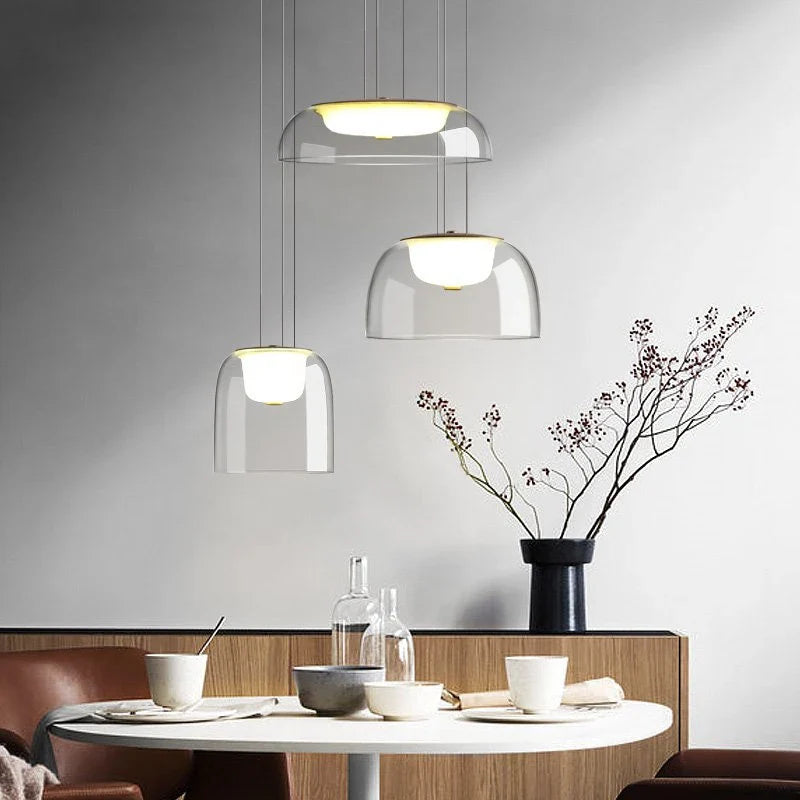 Afralia™ Glass Pendant Lights Simple Indoor Home Decor Lighting for Living Room and Dining Room