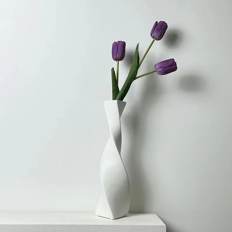 Afralia™ Torsion Ceramic Vase | Geometric Abstract Decor | Home Decoration Pieces