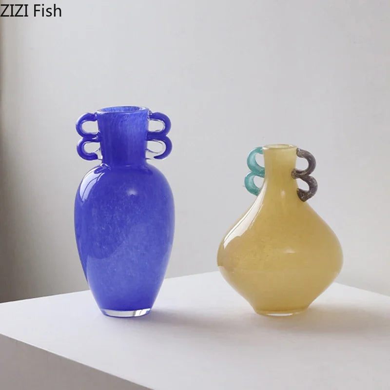 Afralia™ Glass Vase: Candy Color Modern Design for Floral Arrangement and Desk Decoration