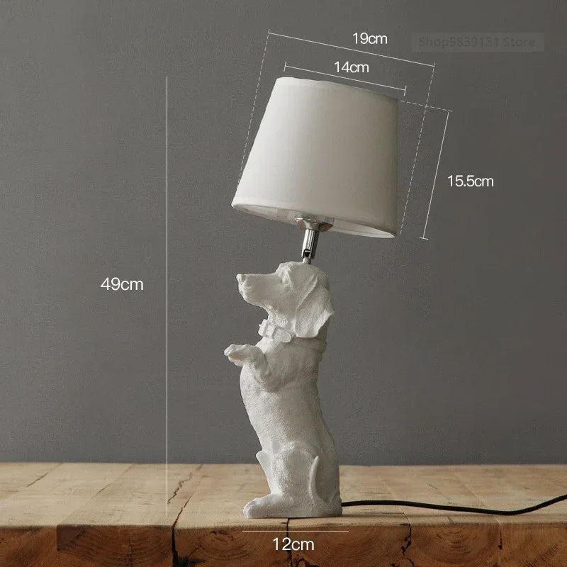 Afralia™ Nordic Puppy LED Table Lamp, Modern Decorative Bedroom Light Fixture