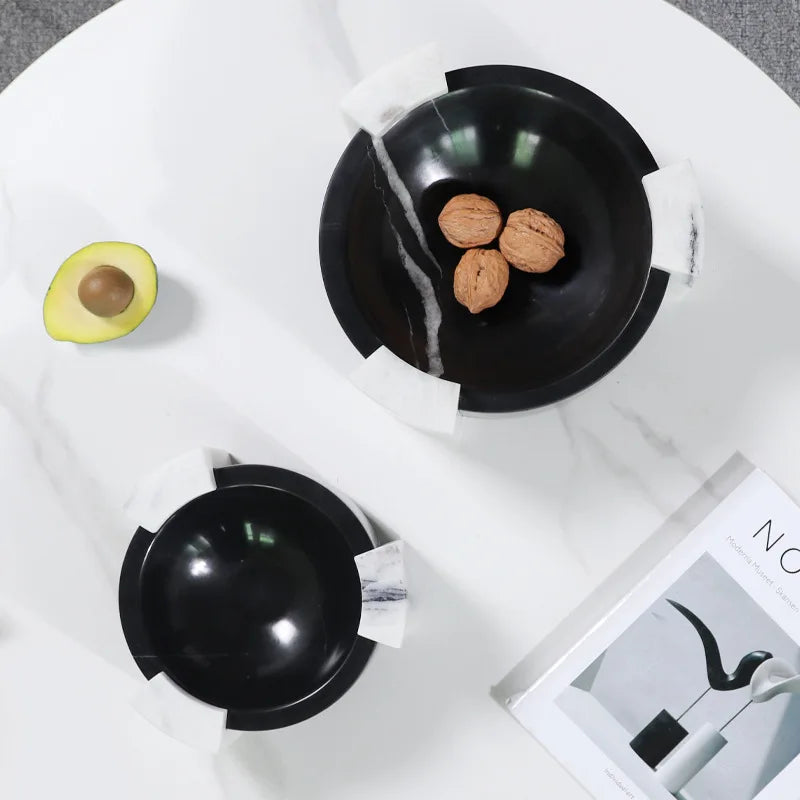 Afralia™ Marble Reception Tray: Luxury Fruit Bowl for Kitchen and Coffee Table Decor