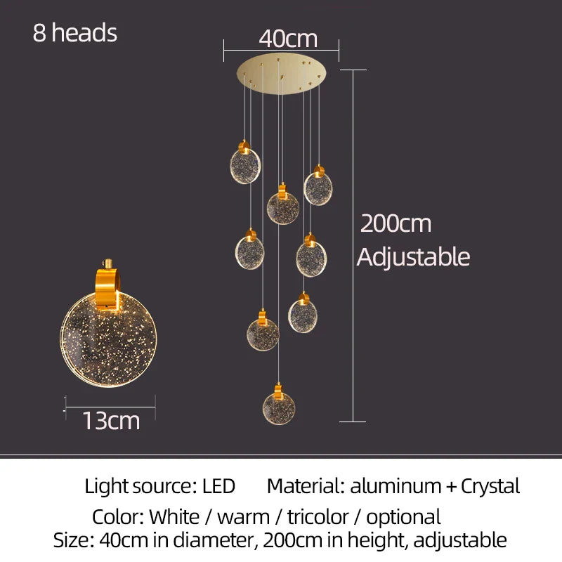Afralia™ Crystal LED Chandelier for Modern Living Room Decor