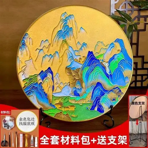 Afralia™ Cloisonne Silk Enamel Painting DIY Kit - Beginner Handmade Material Package
