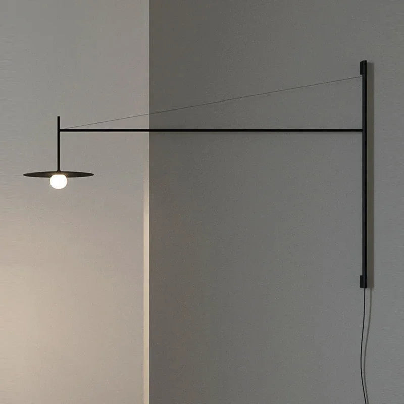 Afralia™ Black Iron LED Long Wall Lamp for Living Room, Bedroom, Corridor - Nordic Style