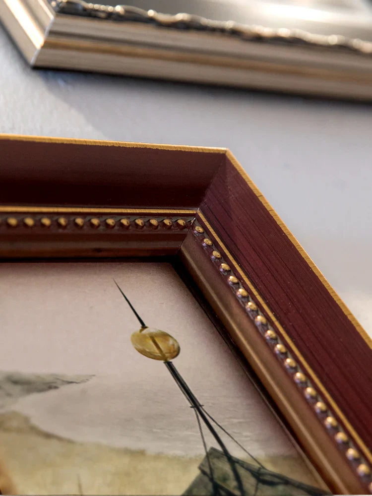 Afralia™ Retro Wooden Photo Frame Set - 10-Piece Photo Wall Display Storage