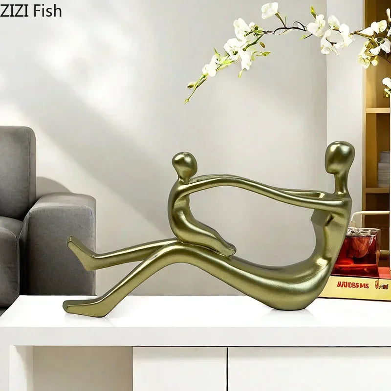 Afralia™ Abstract Family Resin Sculpture for Desk Decor and Room Aesthetic