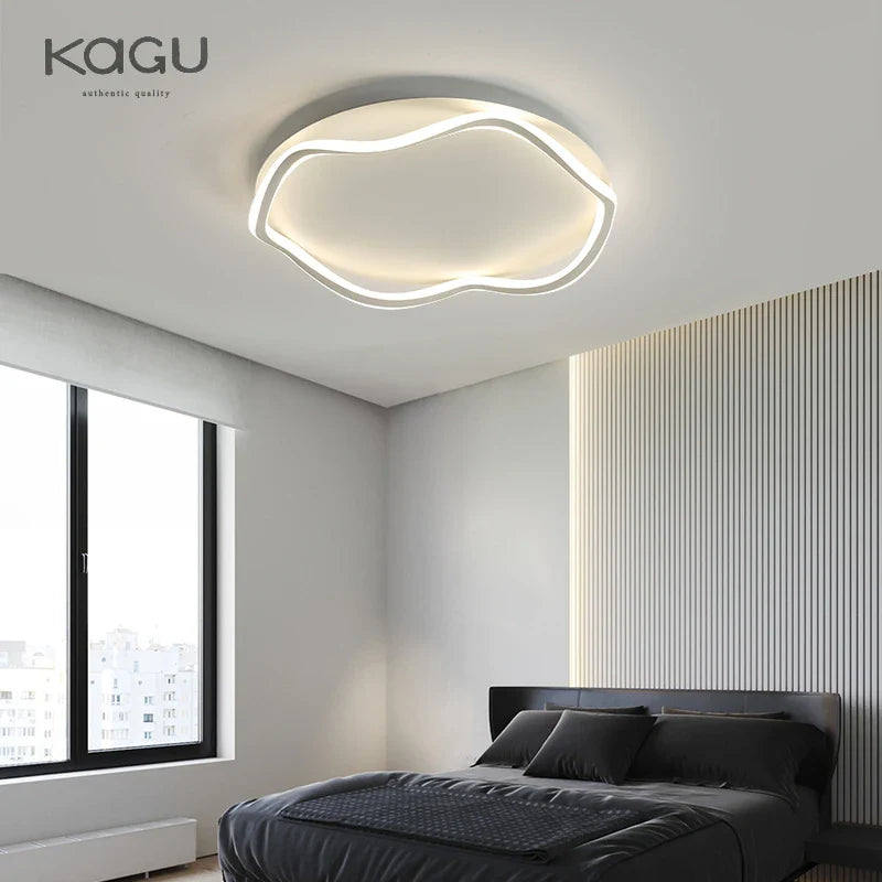 Afralia™ Modern Round LED Ceiling Lamp with Remote Control for Indoor Lighting