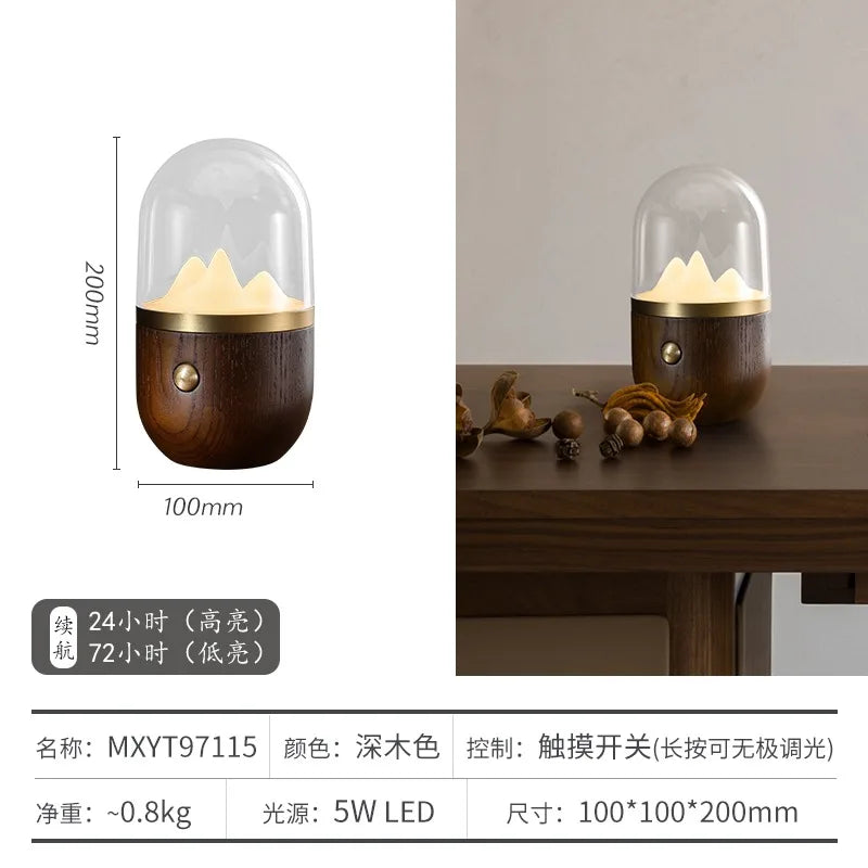 Afralia™ Solid Wood Touch Desk Lamp for Bedroom and Living Room