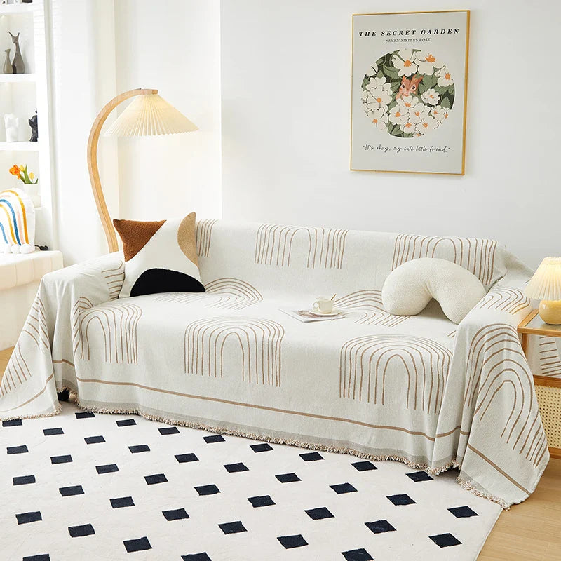 Afralia™ Chenille Sofa Cover: Thick, Non-slip Couch Towel for Pets and Kids