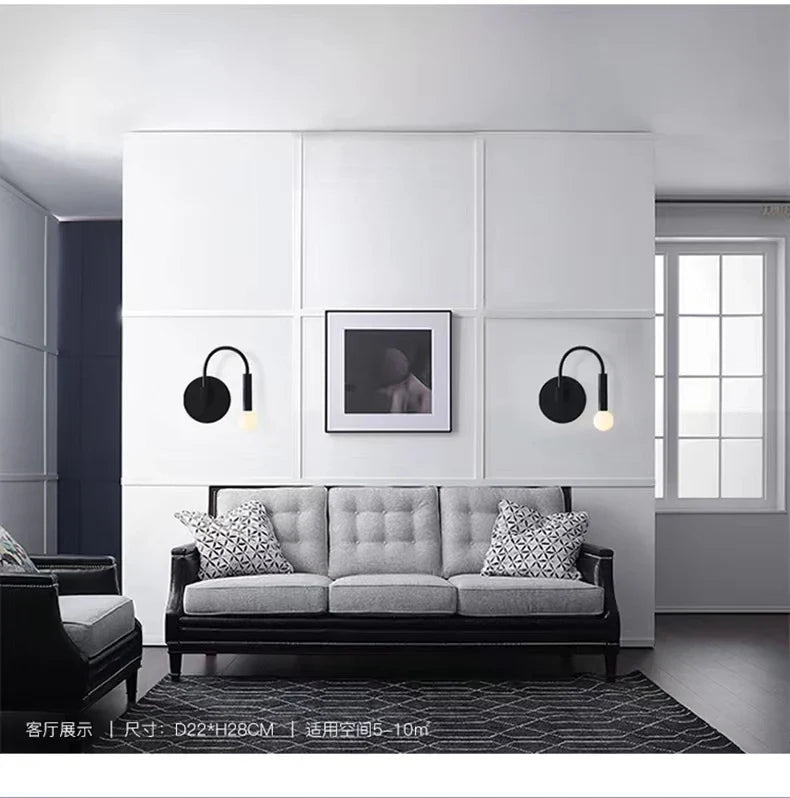 Afralia™ Black Modern Wall Lamp for Bedroom Bathroom Living Room Hallway