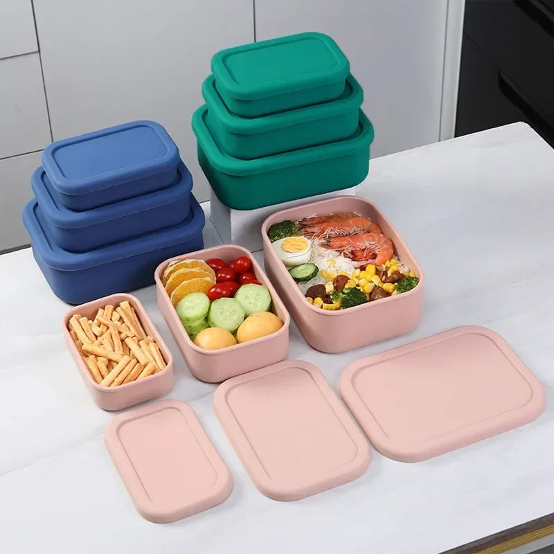 Afralia™ Silicone Bento Box with Compartments - Adult Lunch Container for School, Work & Travel