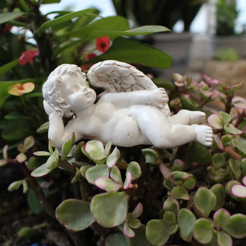 Afralia™ Mini Baby Angel Figurines for Fairy Garden Decor - Set of 5