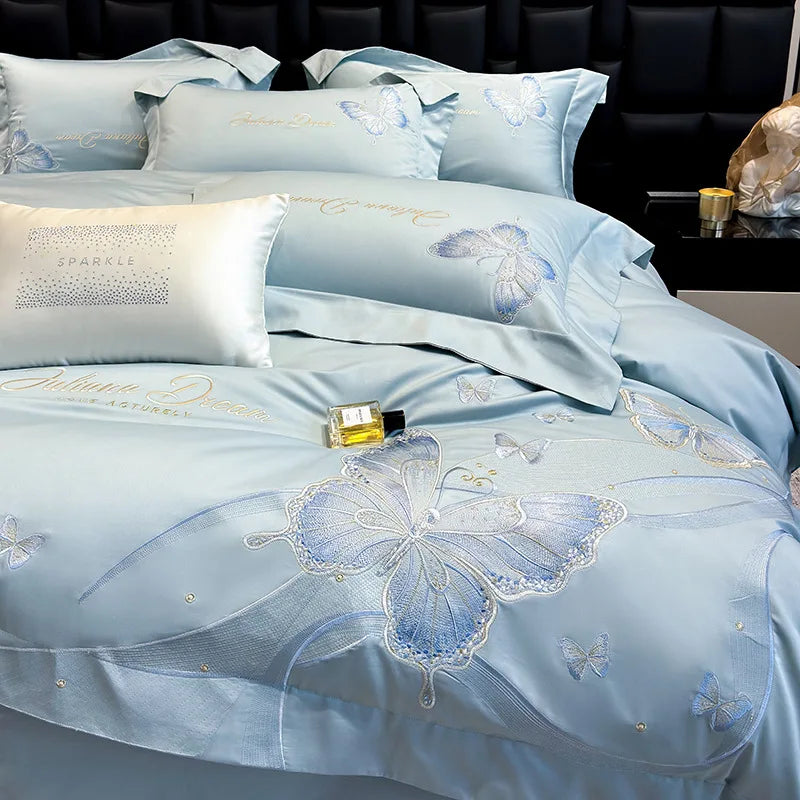 Afralia™ Chic Embroidered Cotton Bedding Set for Luxurious Home Décor