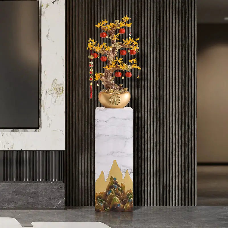 Afralia™ Money Tree Feng Shui Sculpture for Home Hotel Bookshelf Ornament