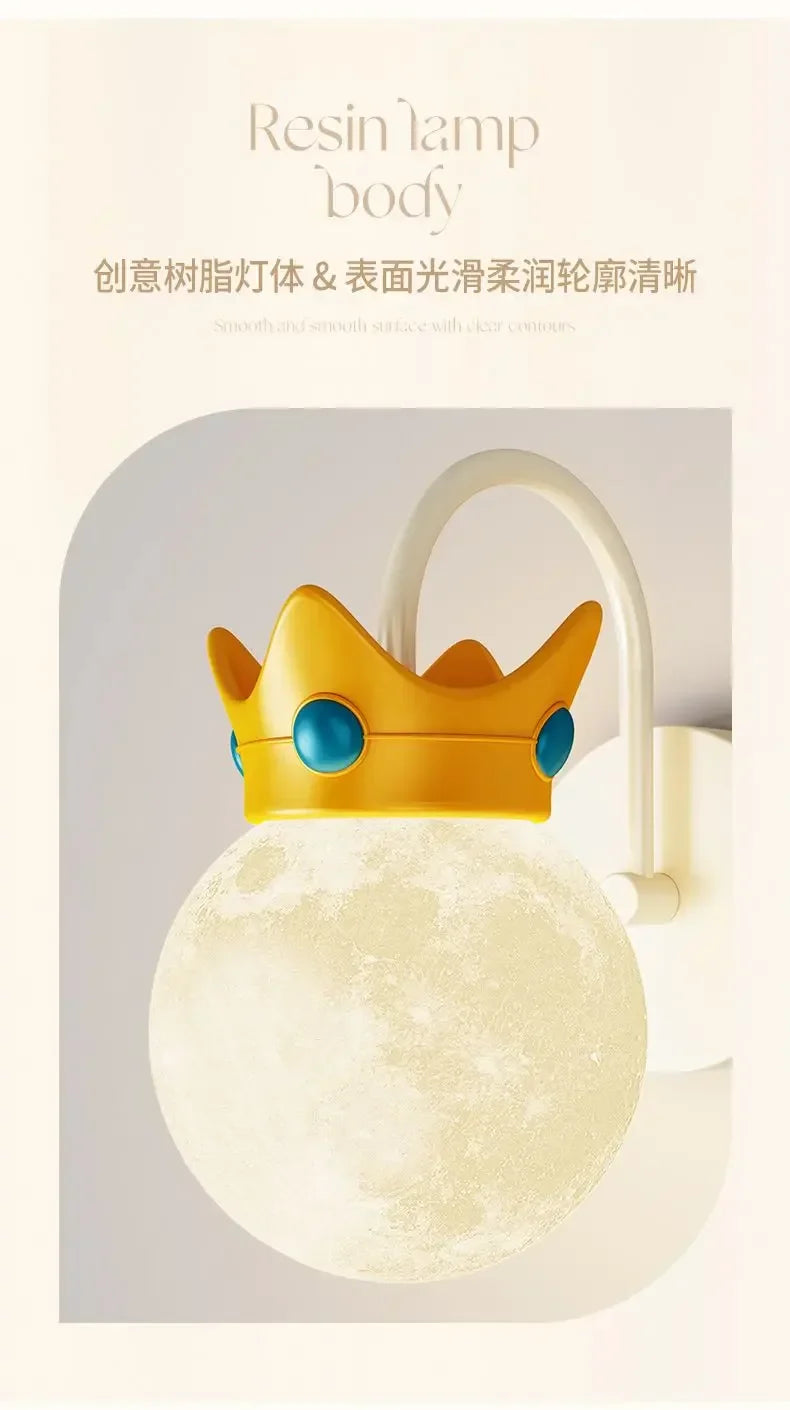 Afralia™ Moon Ball Crown Wall Lamp Cream Wind, Creative Corridor Eye Protection.